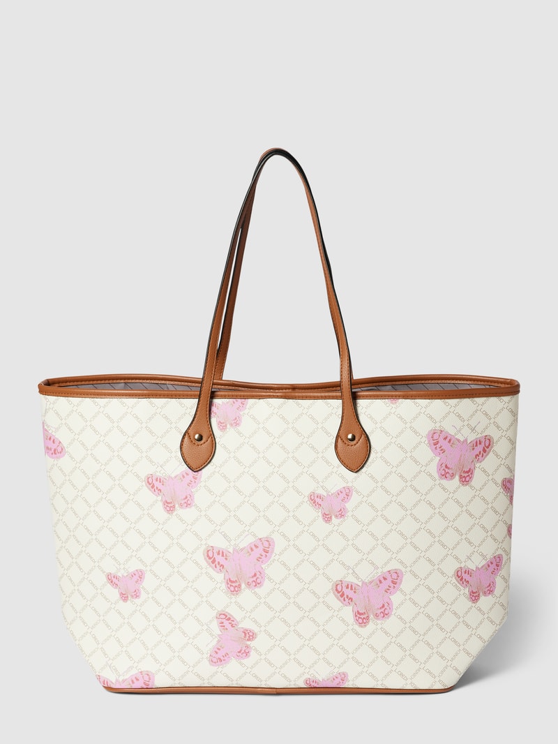 Shopper mit Allover-Muster Modell 'FILIBERTA' in ecru