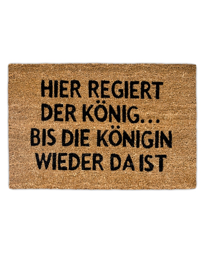 relaxdays Fußmatte König und Königin in Braun - (B)60 x (T)40 cm günstig kaufen onesize