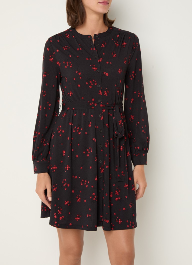 Rochie-cămașă French Connection Floramour cu mânecă scurtă și curea