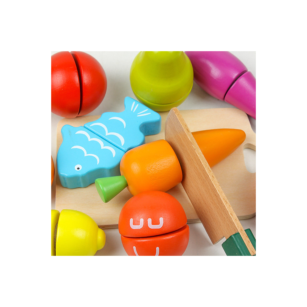 Spielzeug aus Holz für die Küche Obst- und Gemüsespielzeug aus Holz für Kinder
