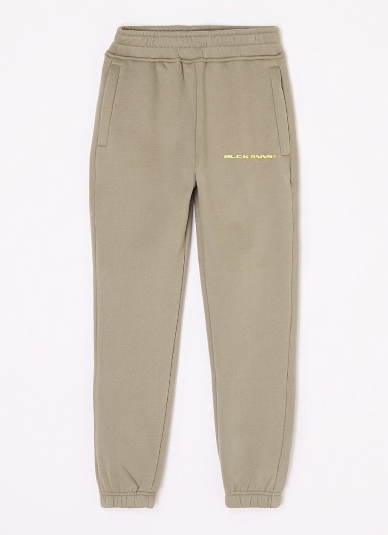 Pantaloni de trening negri conici cu logo-ul Bananelor