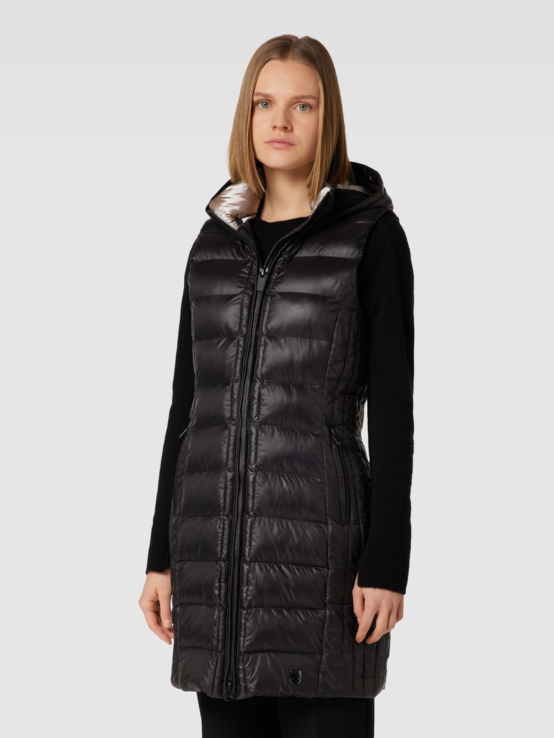 Steppweste mit Label-Detail Modell 'HIGHCLASS' in schwarz