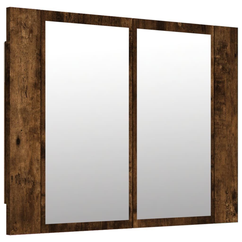 vidaXL Badezimmerspiegelschrank LED-Spiegelschrank Räuchereiche 60x12x45 cm Holzwerkstoff (1-St)