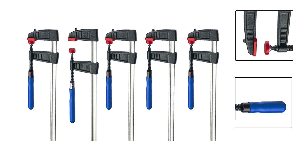Vago-Tools 5x Schraubzwinge 300 x 120 mm Klemmzwinge Schnellspannzwinge Zwingen