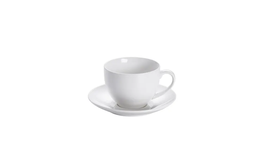 MAXWELL & WILLIAMS Round Tasse mit Untertasse 245ml, Porzellan Weiß