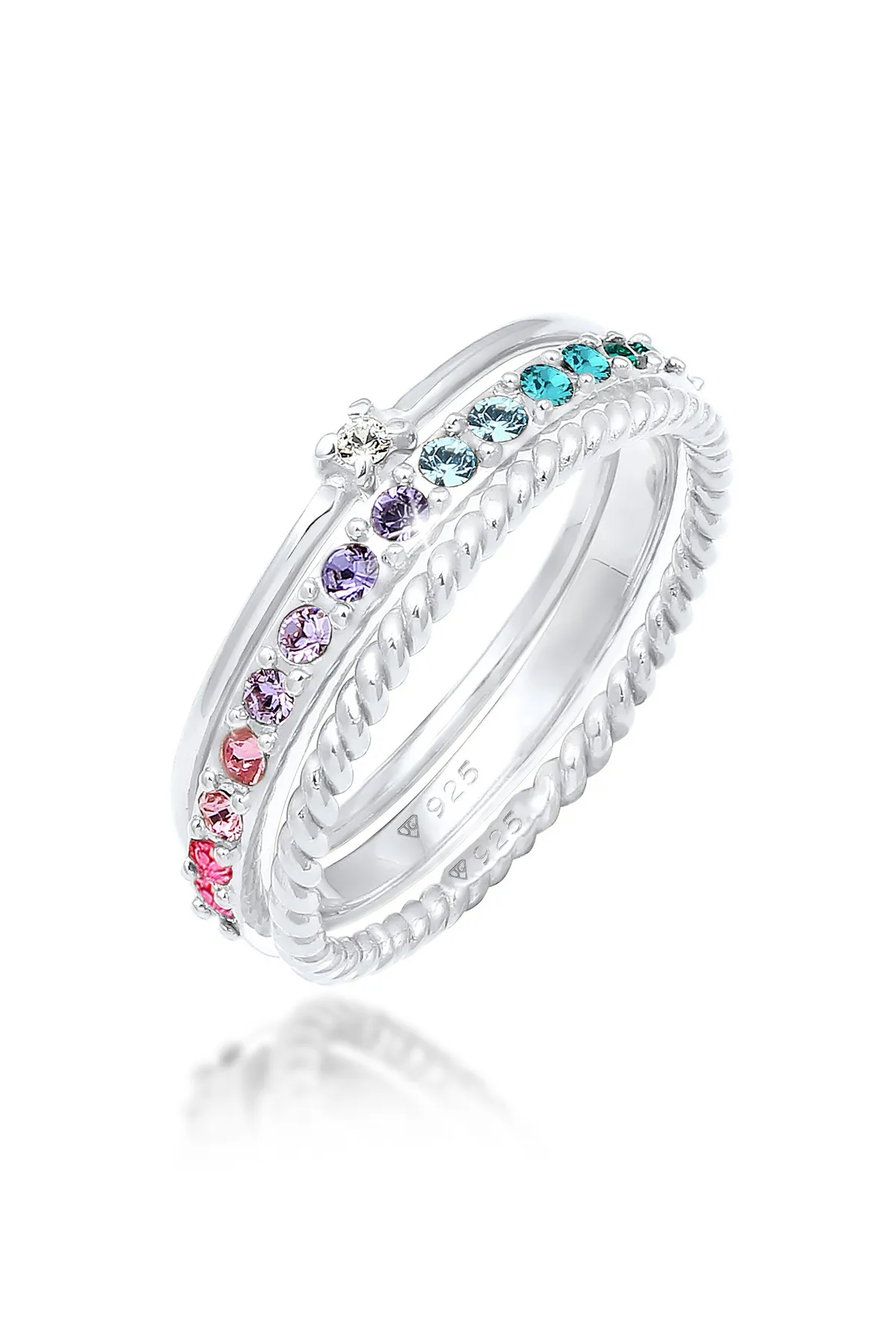 ELLI  Ring - Silberfarben - Glass