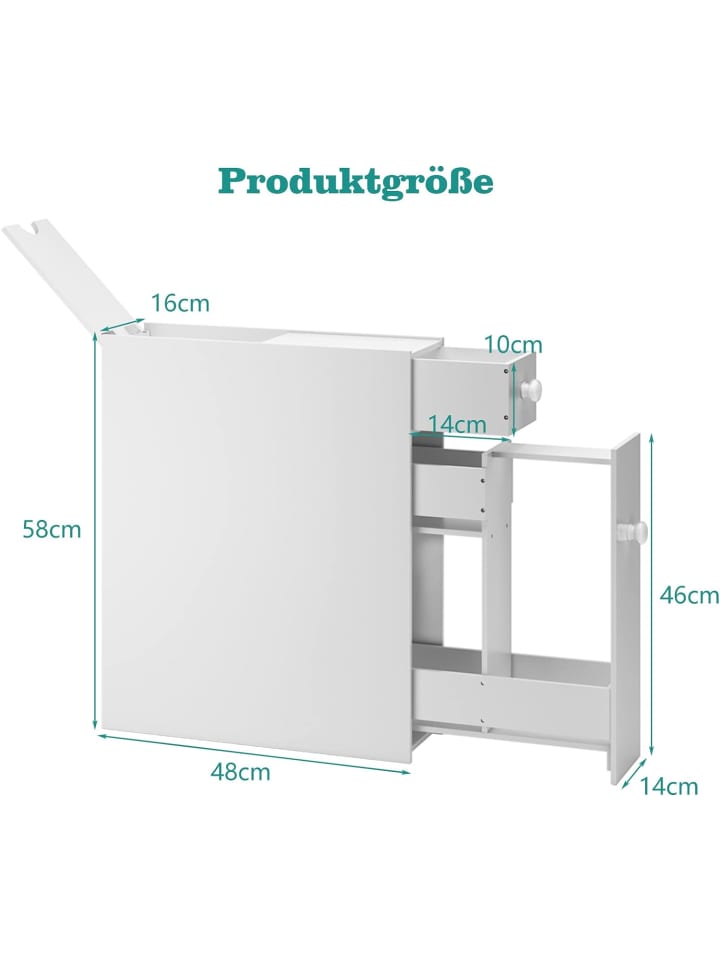 COSTWAY Nischenregal mit Schubladen in Weiß günstig kaufen 48 cm
