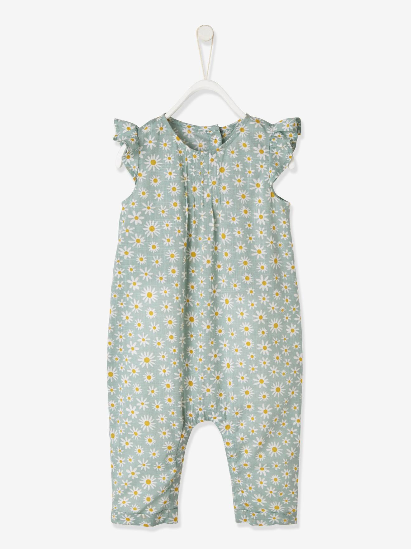 Ensemble combinaison + bandeau imprimés bébé fille caramel