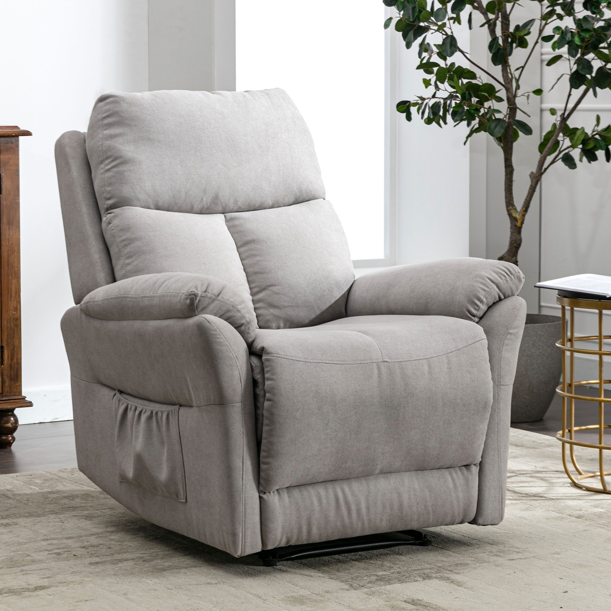 HAUSS SPLOE Relaxsessel Relaxsessel Einzelsessel Fernsehsessel (Seitentasche für Wohnzimmer XL Sessel), Hochwertiges Material