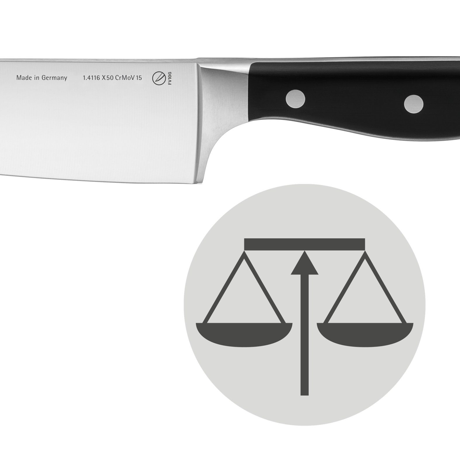 WMF Messer-Set Spitzenklasse Plus (Set, 3-tlg), Obst- und Gemüseset, Made in Germany