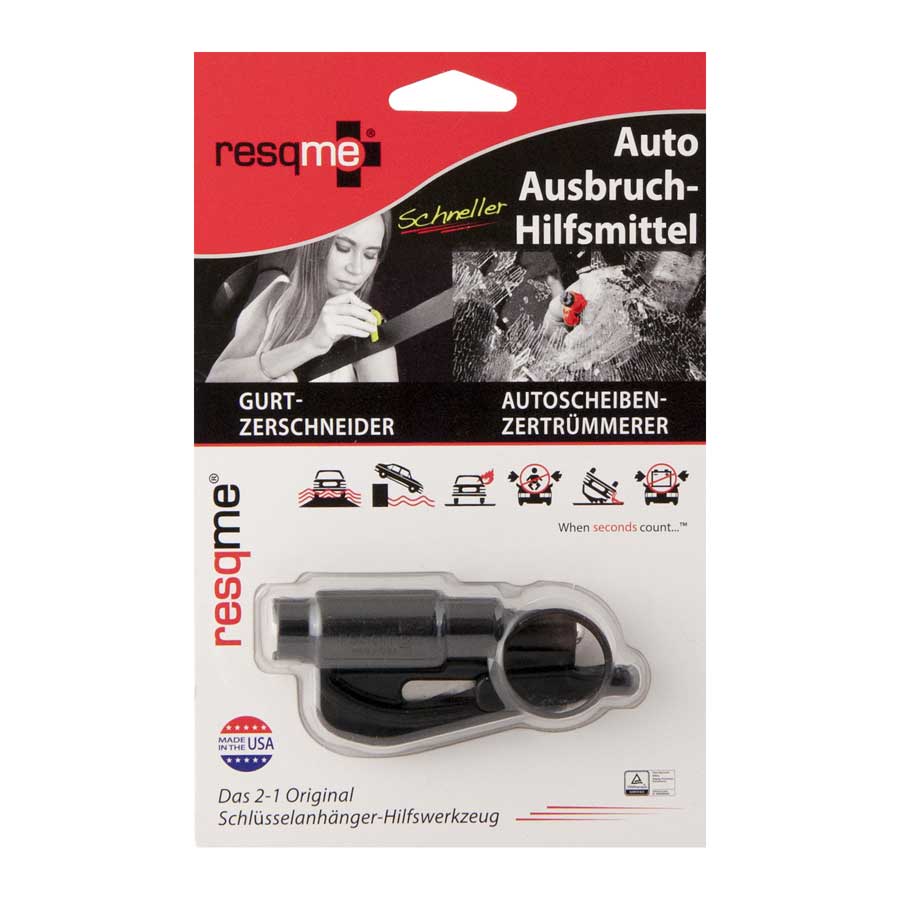 ResQMe® Das Original Auto-Ausbruch Rettungswerkzeug, in Schwarz, 1 Stück - ATU