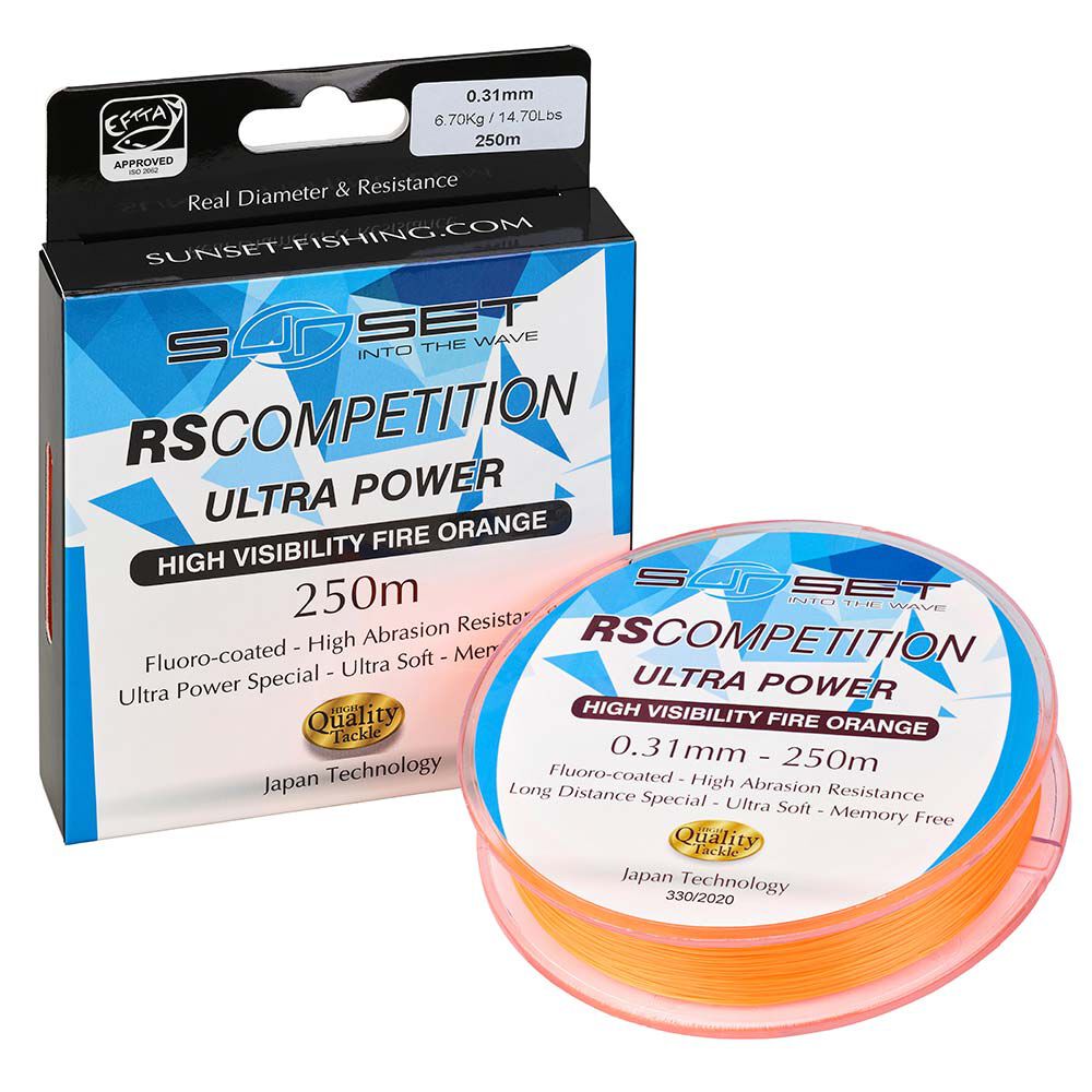 Monofilamentiniai „Sunset RS Competition Ultra Power Hi-Visbibiliry Fire Orange“