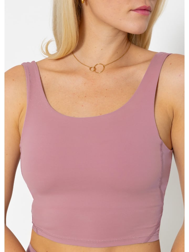SASSYCLASSY Sport BH mit breiten Trägern und Rückenausschnitt in Rosa günstig kaufen