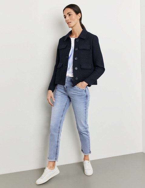 Blazerjacke aus Struktur-Strick