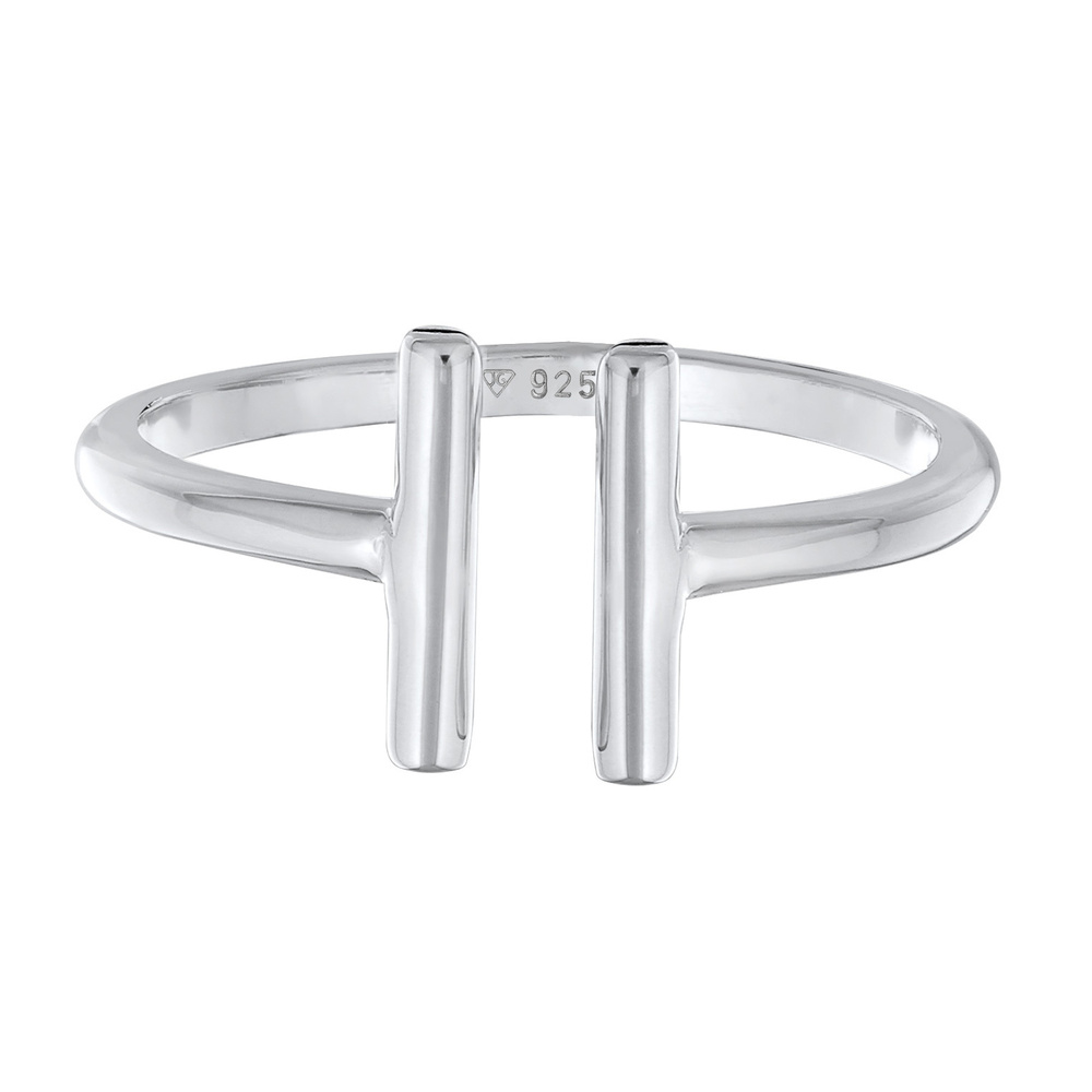 Elli Elli Bague Femmes Géo Bâton Tendance Ouvert en Argent Sterling 925 Bague