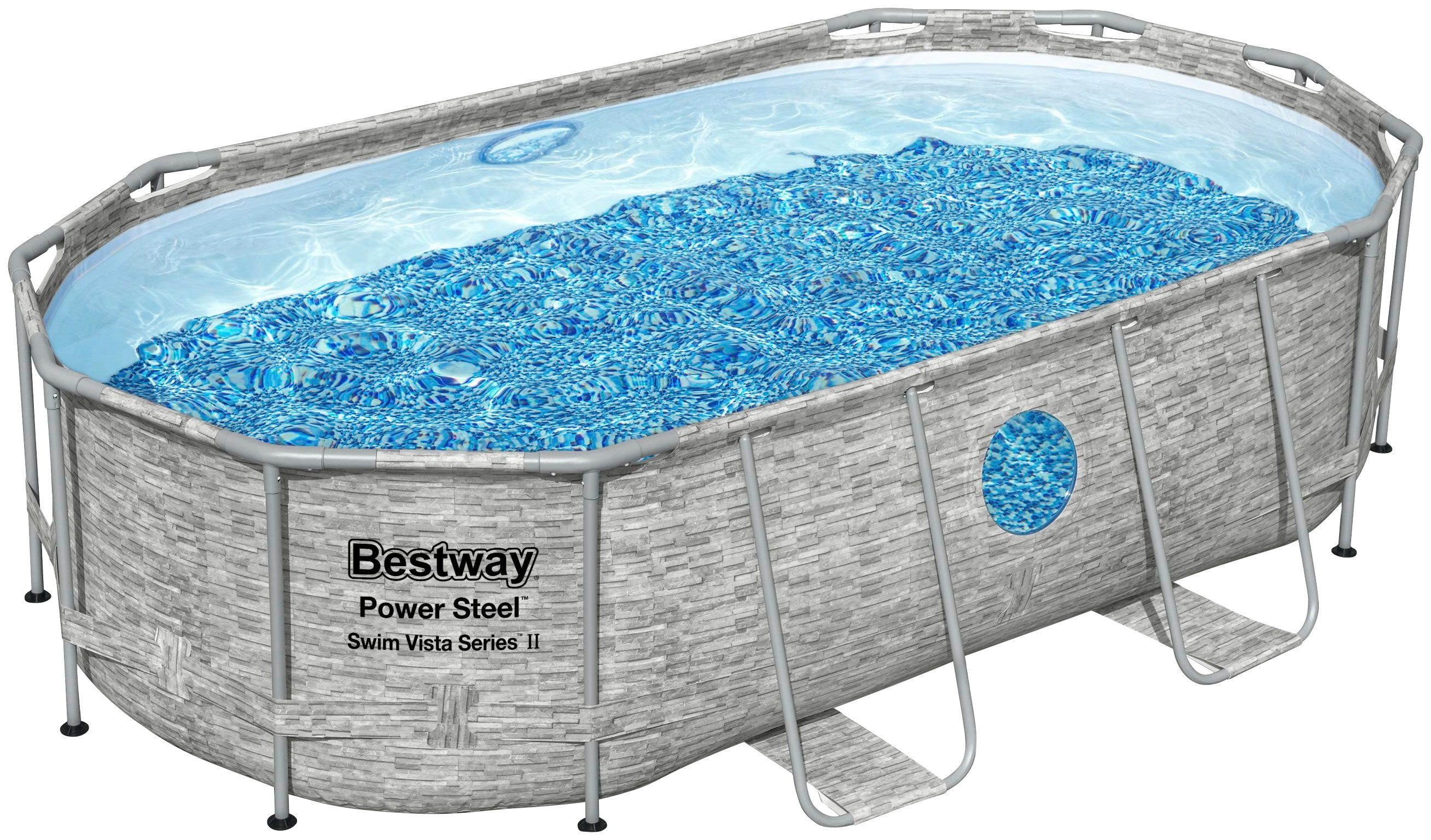 Bestway Framepool PowerSteel oval (Set, 5-tlg), BxLxH: 250x427x100 cm