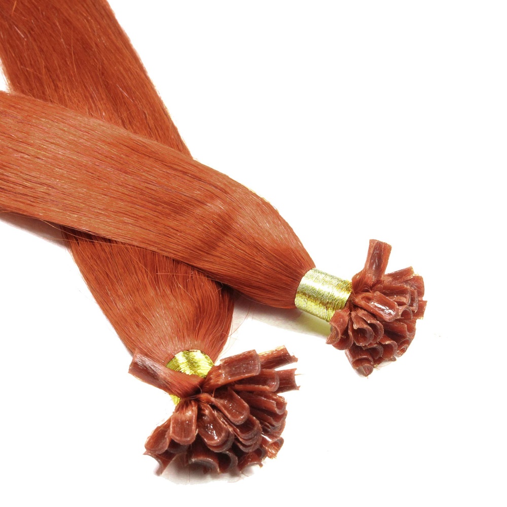 hair2heart Extensions à chaud bonding cheveux naturels #130 Rouge cuivré 0.5g extensions