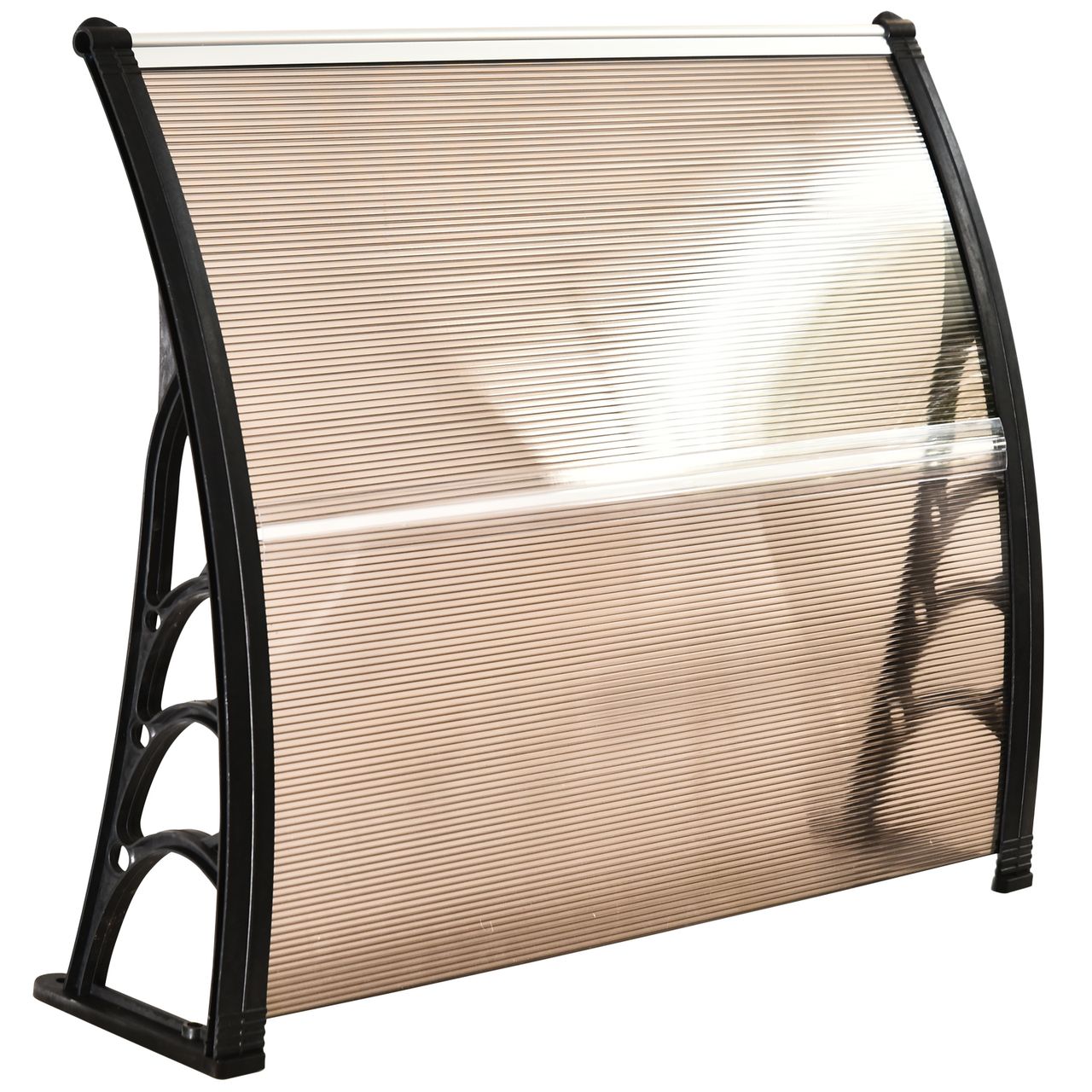 Outsunny Vordach Haustürvordach 120 x 75cm Pultvordach Überdachung Polycarbonat