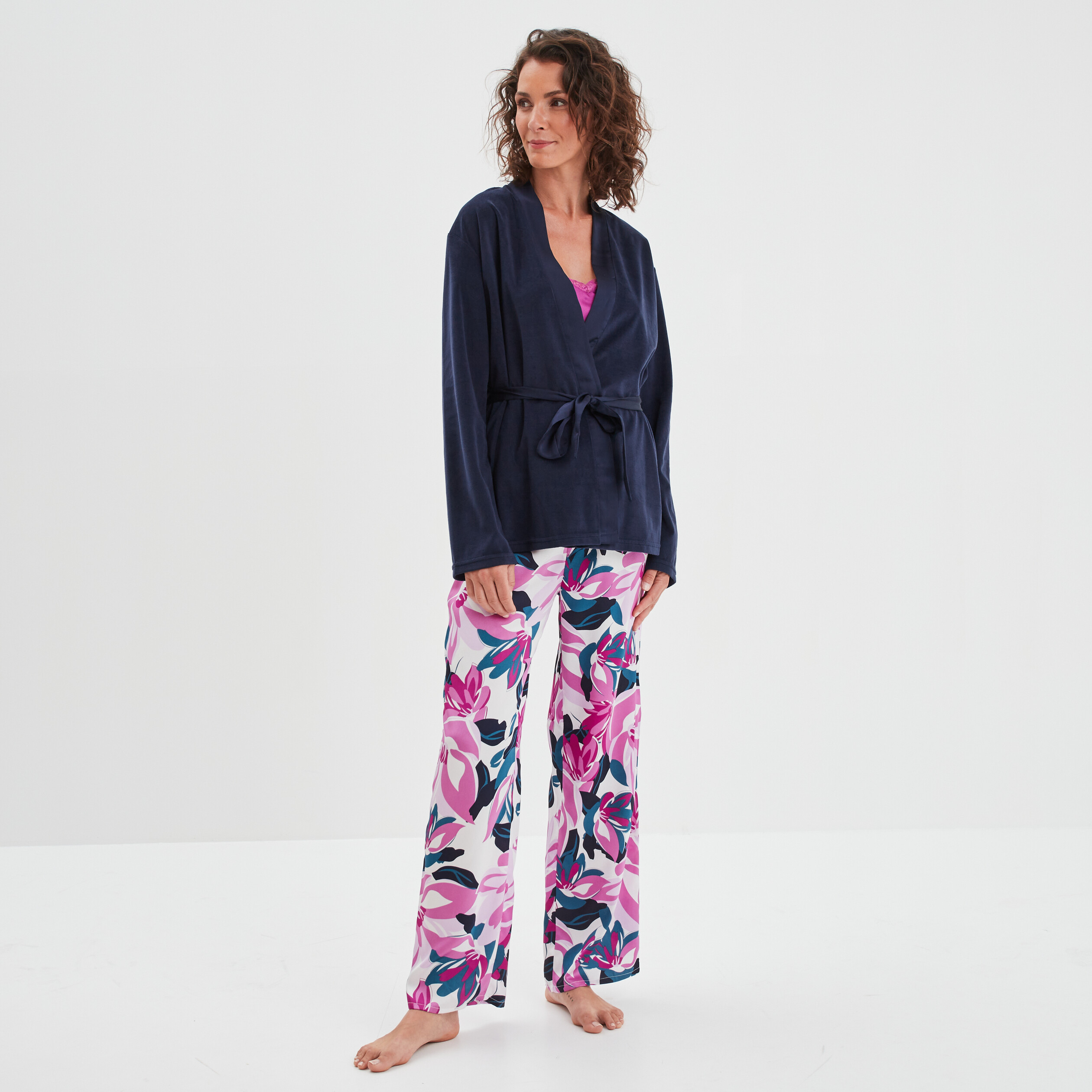 Ensemble pyjama 3 pièces vert turquoise femme | La Halle