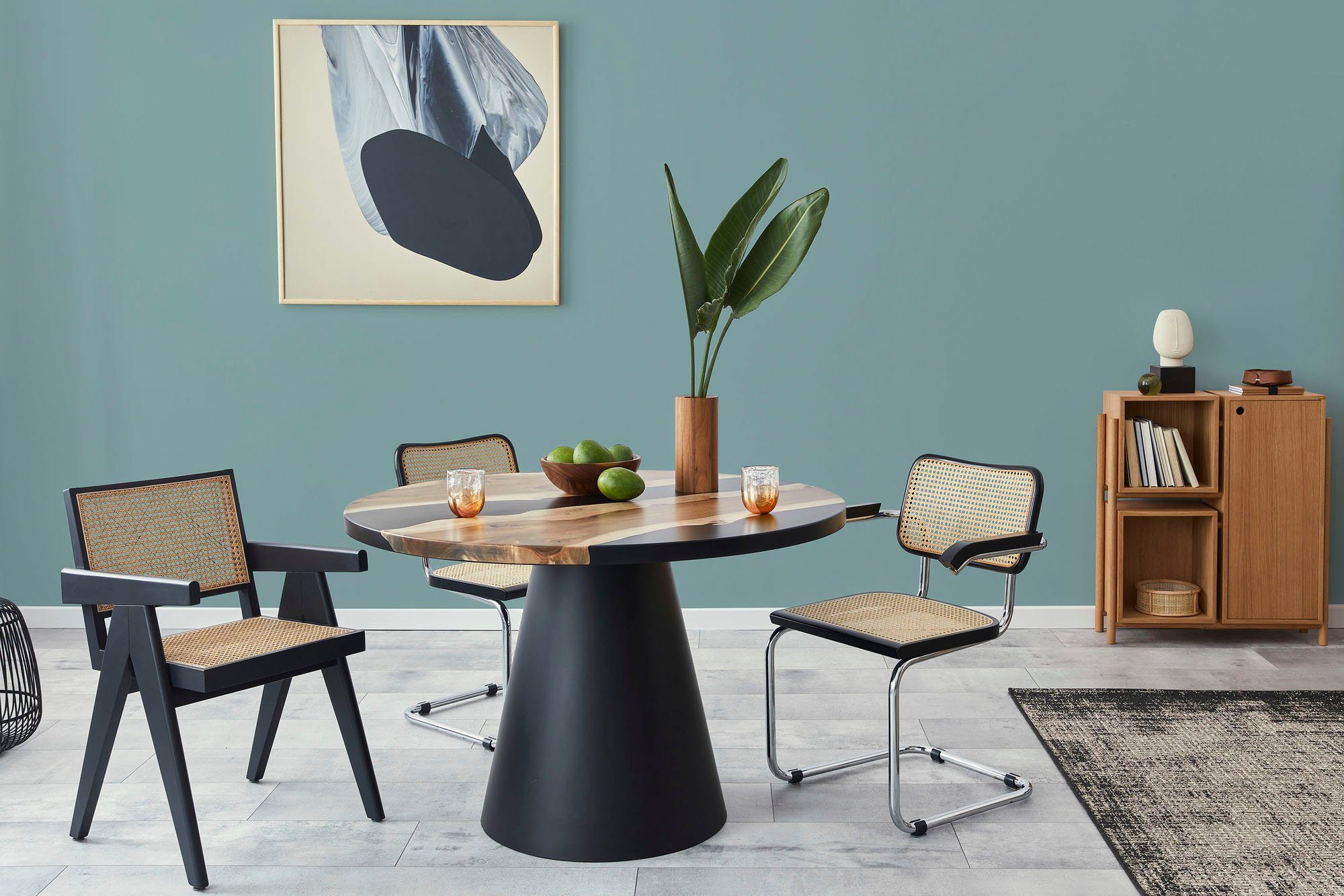 A.S. Création Wandfarbe Premium Innenwandfarbe PURO Tuchmatt bluish petrol, ideal für Wohnzimmer, Schlafzimmer, Flur und Küche, Farbwelt Blau