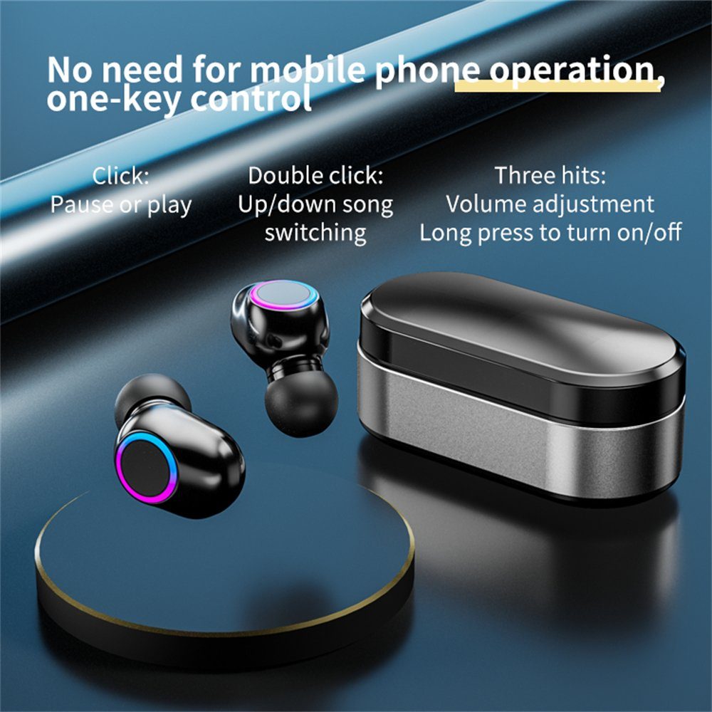 Mutoy Kabelloser Kopfhörer, Transparenter Bluetooth-Kopfhörer In-Ear-Kopfhörer (Stereo-Kopfhörer, Ultraleichtes Design, Geringer Stromverbrauch)