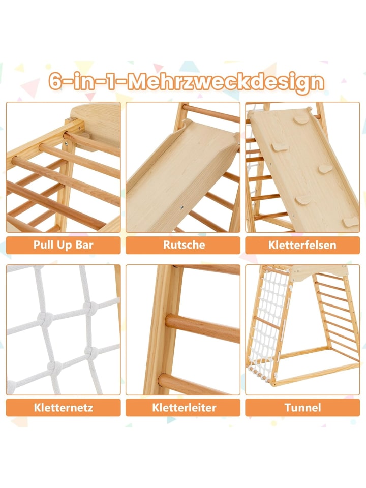 COSTWAY Klettergerüst Indoor in Beige günstig kaufen 113 cm
