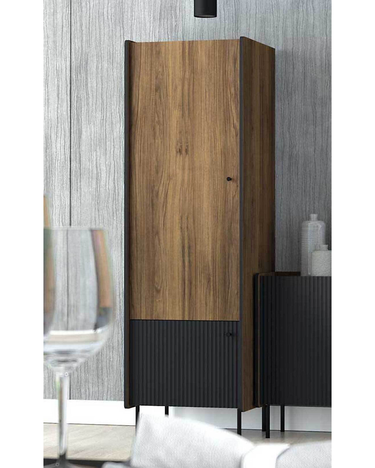 Kleiderschrank Drehtürenschrank Pereto 59x55x190cm 2-türig