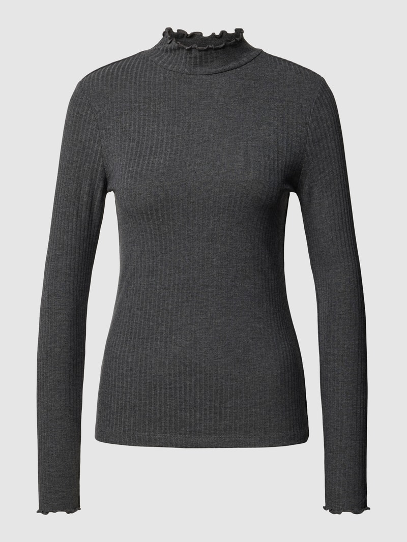 Longsleeve mit Wellensaum in schwarz