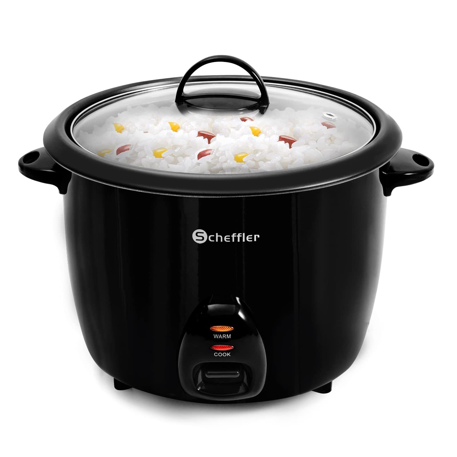 Scheffler Reiskocher 2.2-2.8L, 900-1000W, Warmhaltefunktion, Antihaftbeschichtung, inkl. Reislöffel + Messbecher