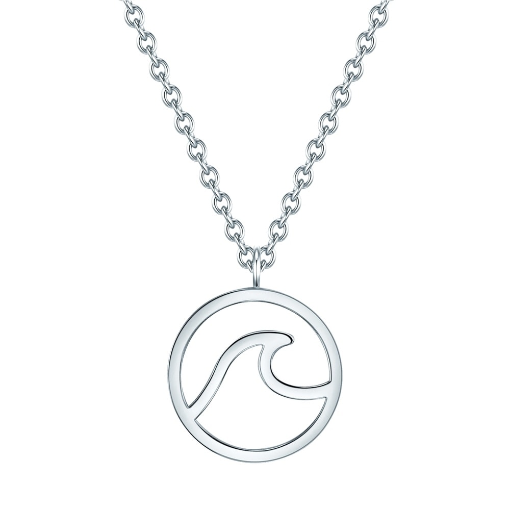 EASTSIDE Collier en acier inoxydé Vague Acier inoxydable en Argent collier