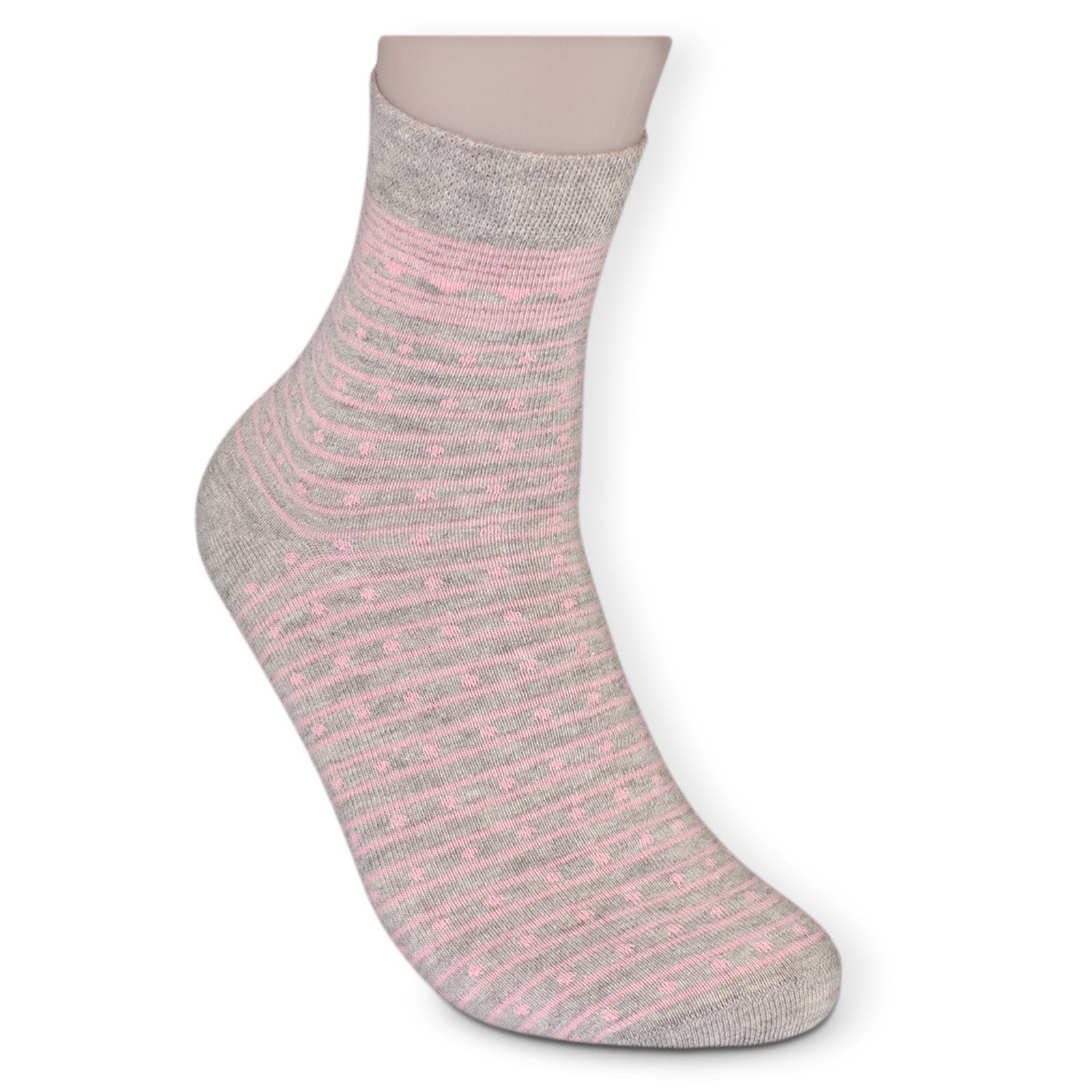 Die Sockenbude Kurzsocken WELLNESS (Bund, 5-Paar, rosa grau) mit Komfortbund ohne Gummi