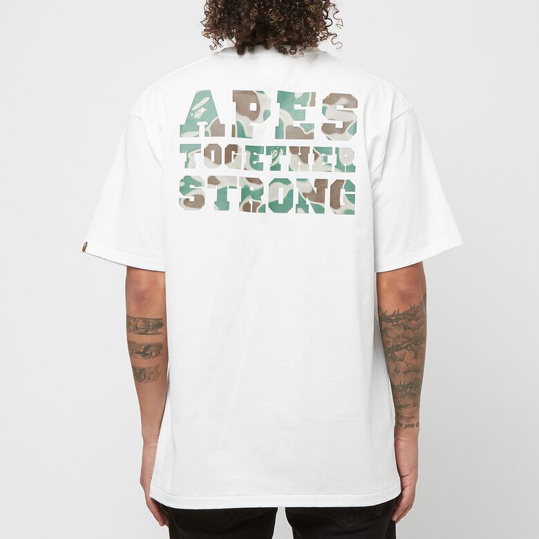 A Bathing Ape Liquid Camo College ATS Tee white