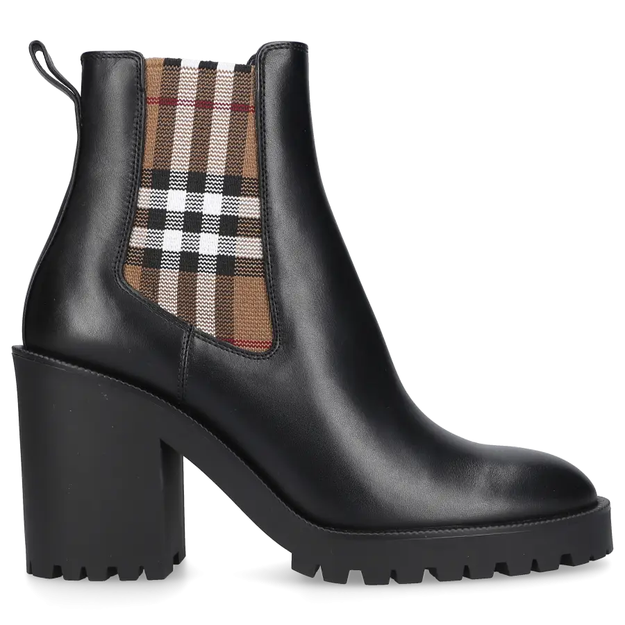 Burberry - Stiefeletten CHECK PANEL Kalbsleder - schwarz