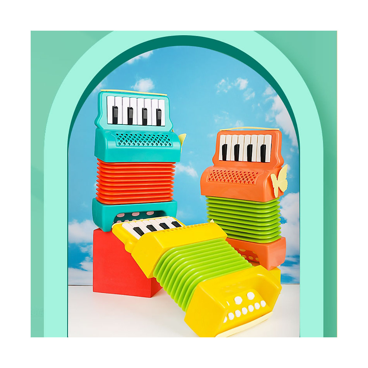 Akkordeon für Kinder Cartoon Fun Musik Puzzle Erleuchtung Musikinstrument