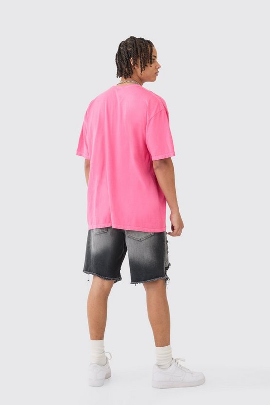 Oversize T-Shirt mit Masken-Print