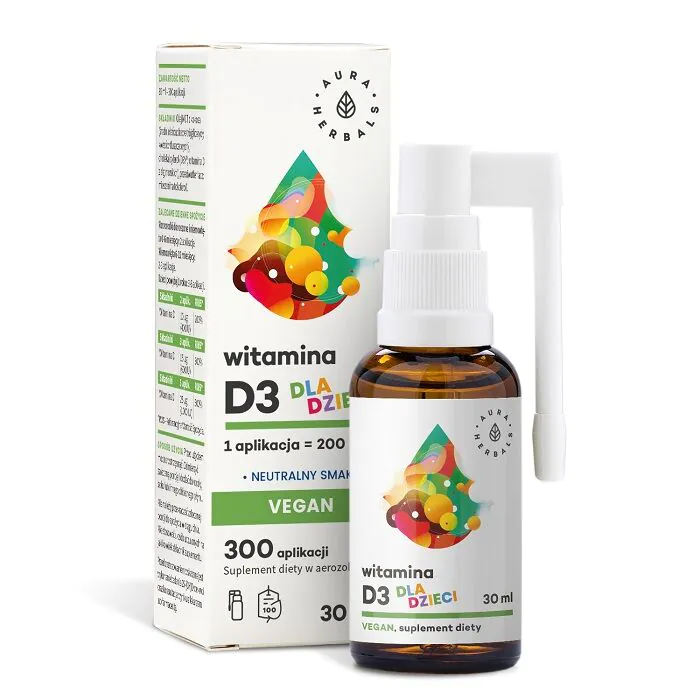 Aura Herbals Vitamin D3 Veganski za djecu, Aerosol