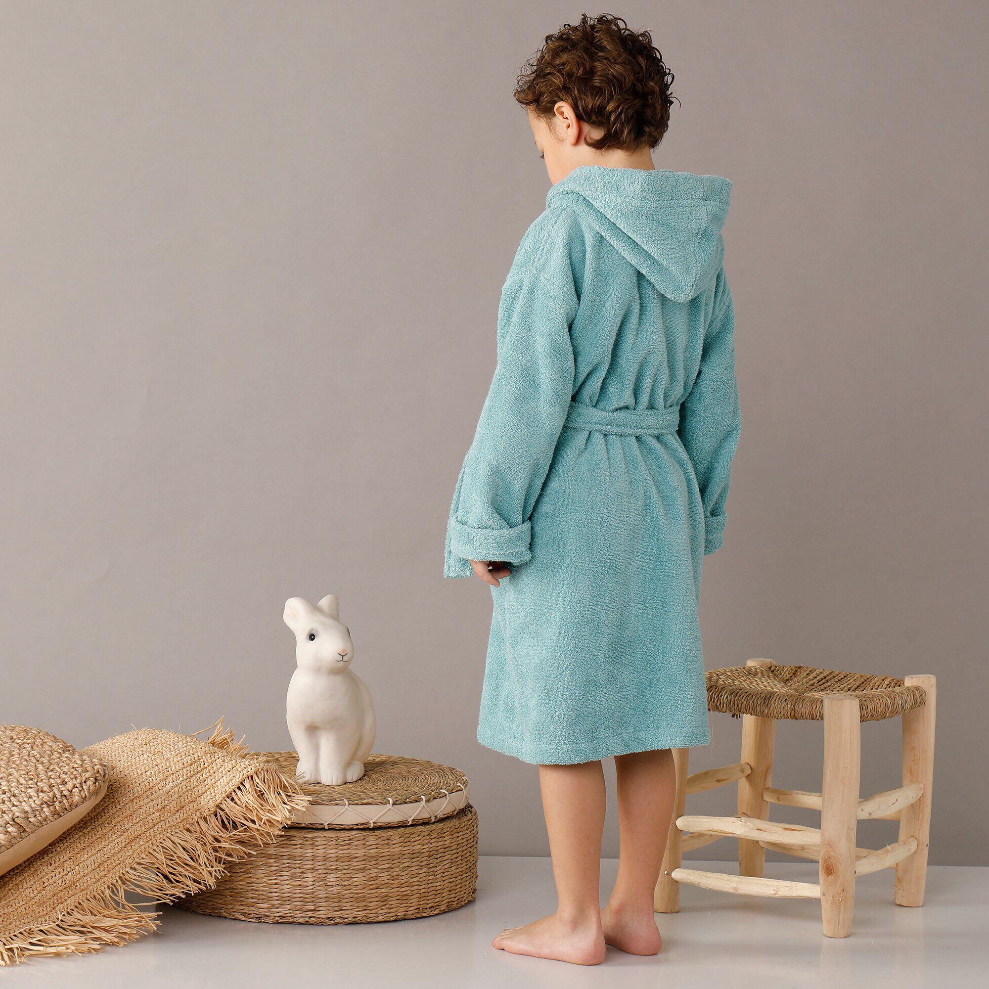 Peignoir enfant éponge bouclette à capuche