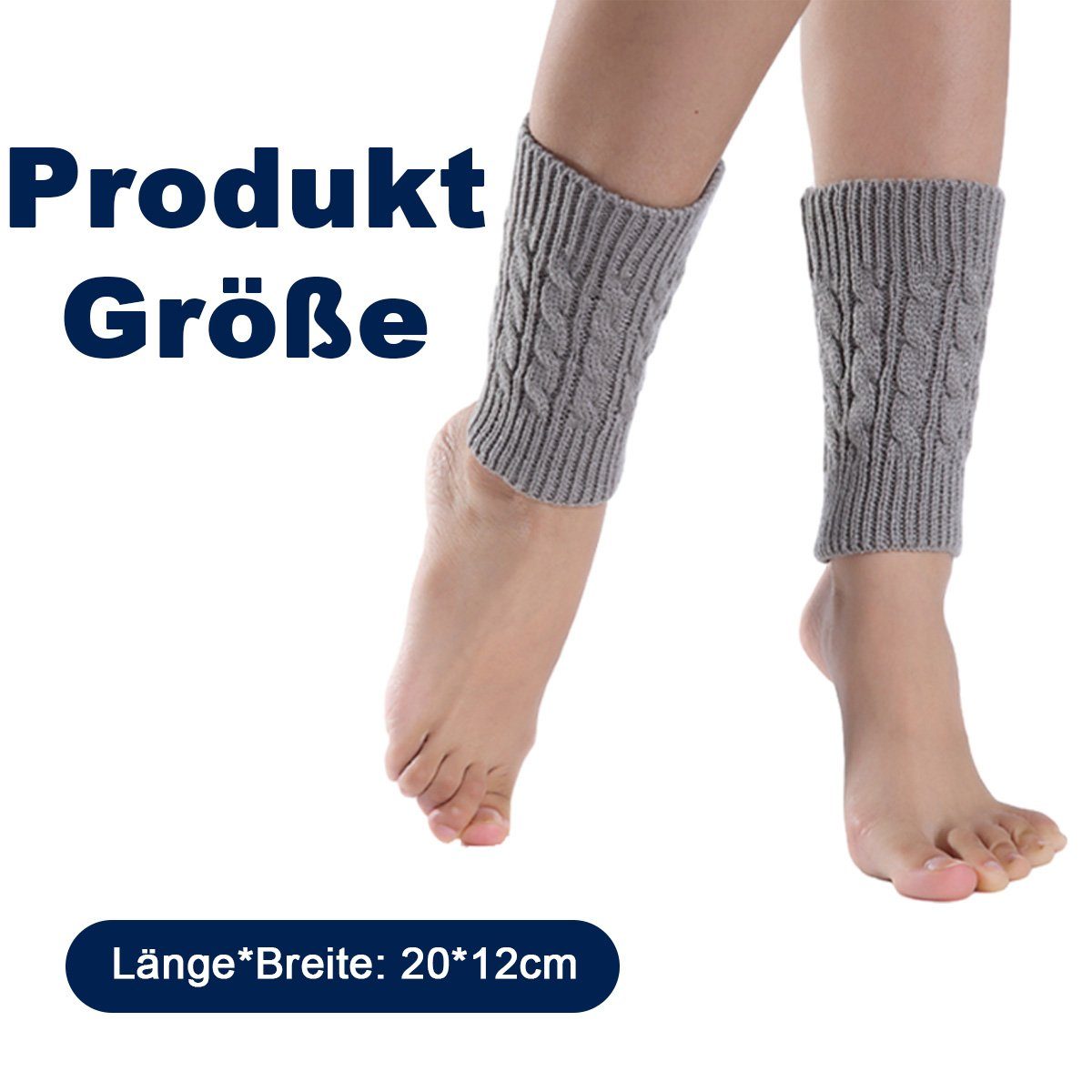 Jormftte Beinstulpen gestrickte Stiefel kurz Winter Beinstulpen Manschetten für Frauen