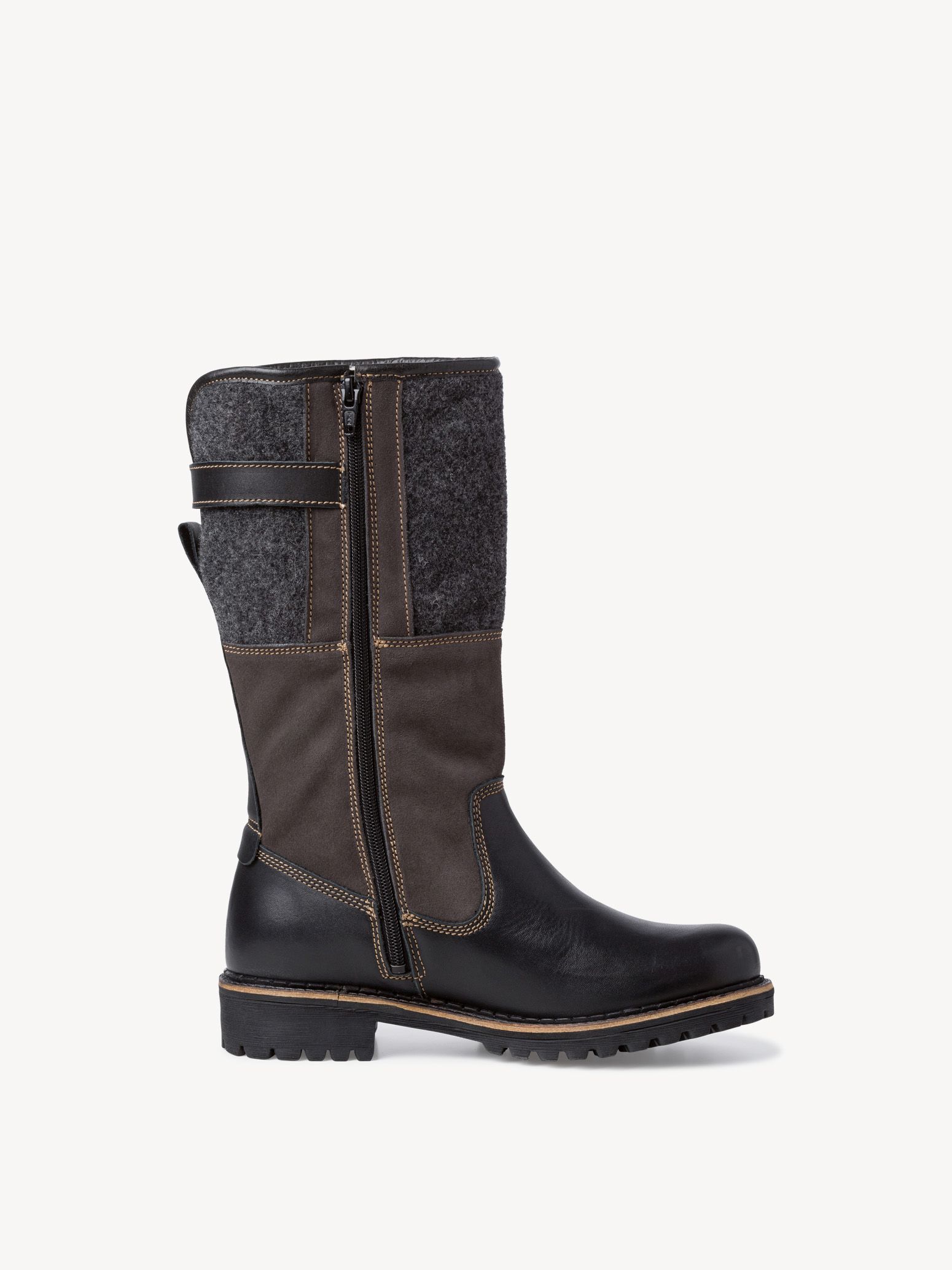 Bottes en cuir - noir doublure chaude