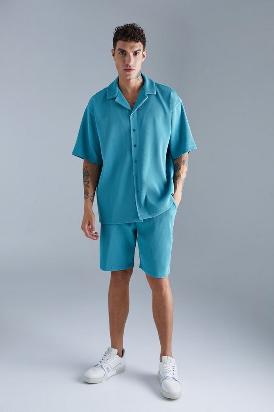 Kurzärmliges Oversize Hemd & Shorts