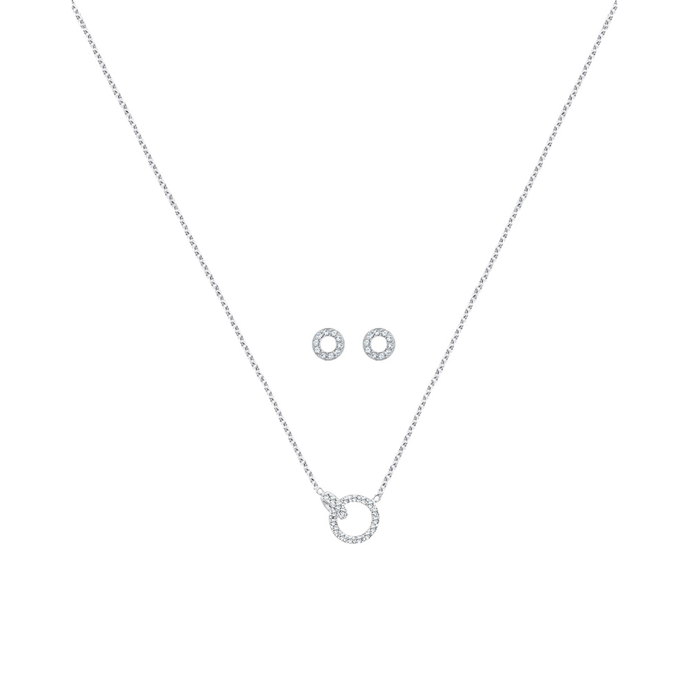 Elli Elli Ensemble de Bijoux Femmes clous d'oreilles géo set de cristaux en argent ste Bijoux