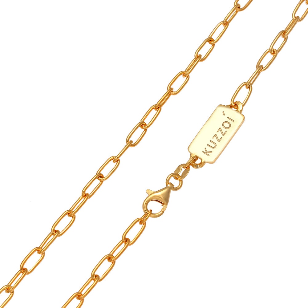 KUZZOI KUZZOI Collier Herren Gliederkette Oval Basic Fein 925 Silber collier