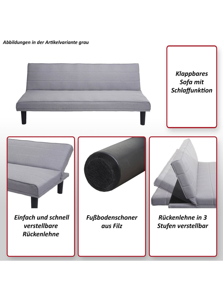 MCW Schlafsofa mit Schlaffunktion J17, Grau günstig kaufen onesize