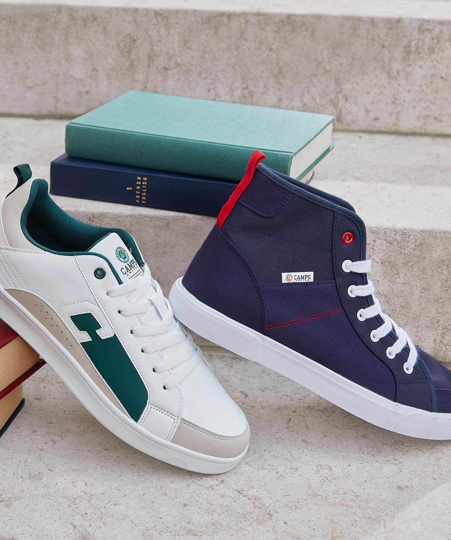 Baskets homme mid-cut en toile unie – Camps United marine | GEMO