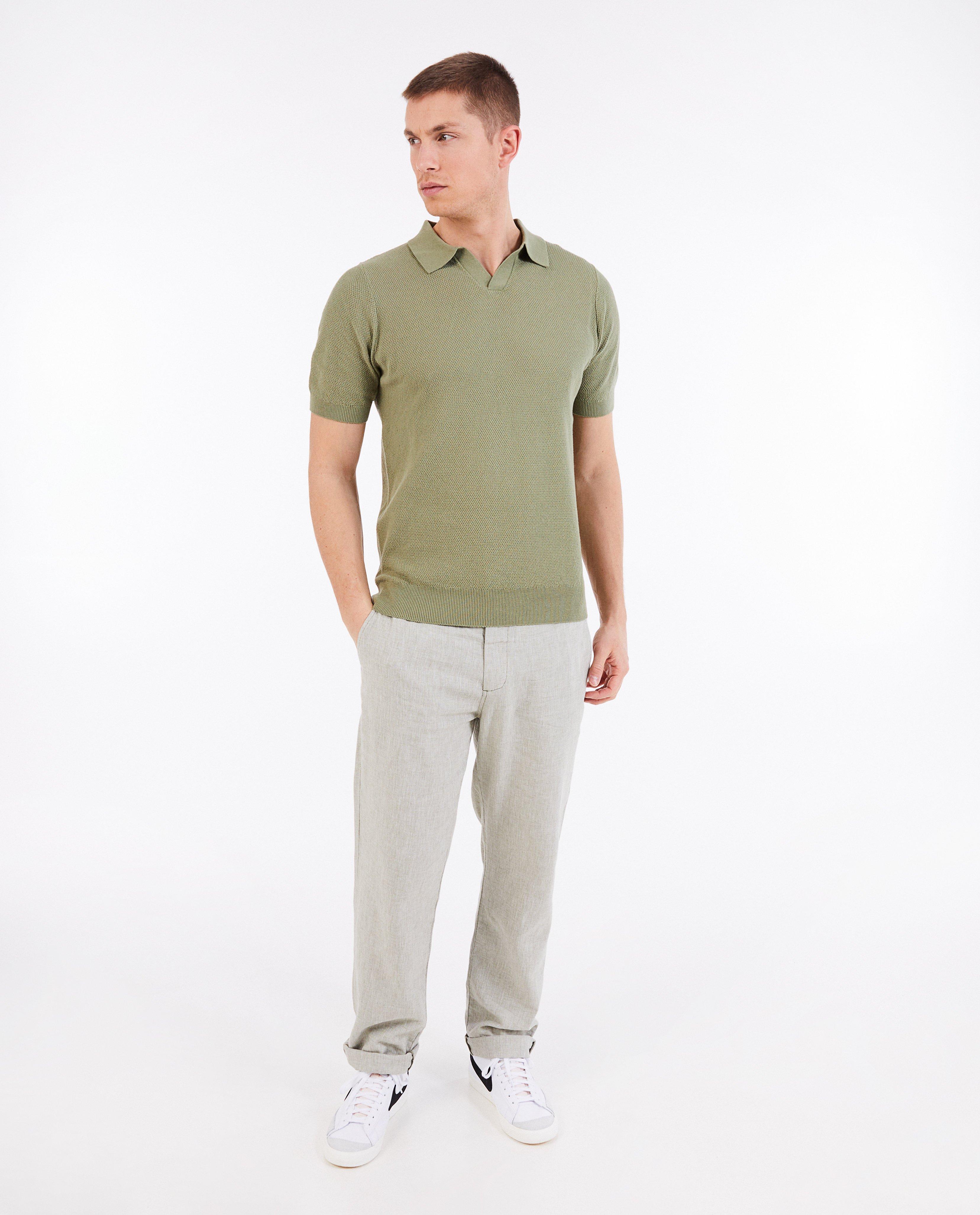 Kötött, khaki színű, Quarterback pulóver