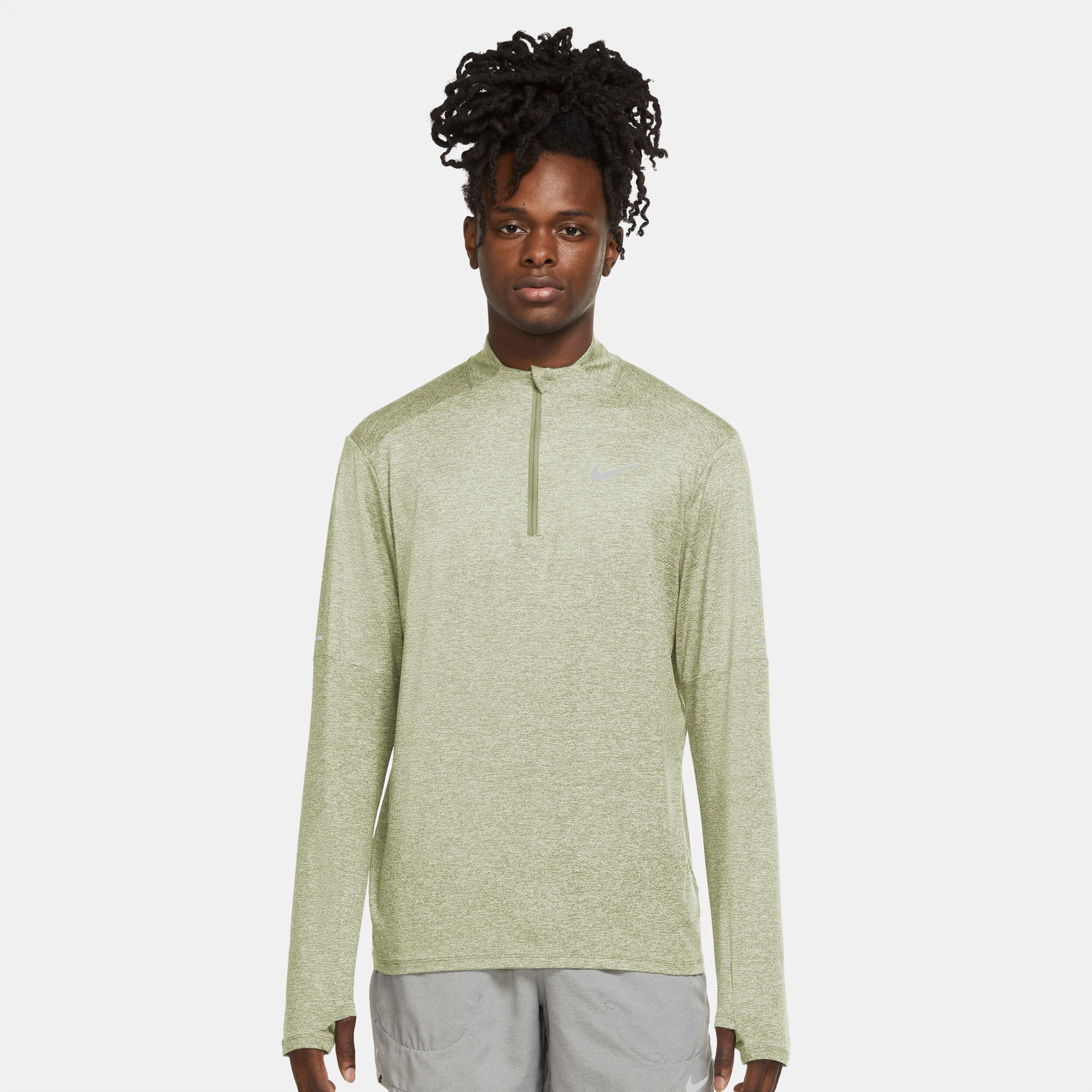 Dri-Fit Element Half-Zip Laufshirt Herren - Hellgrün