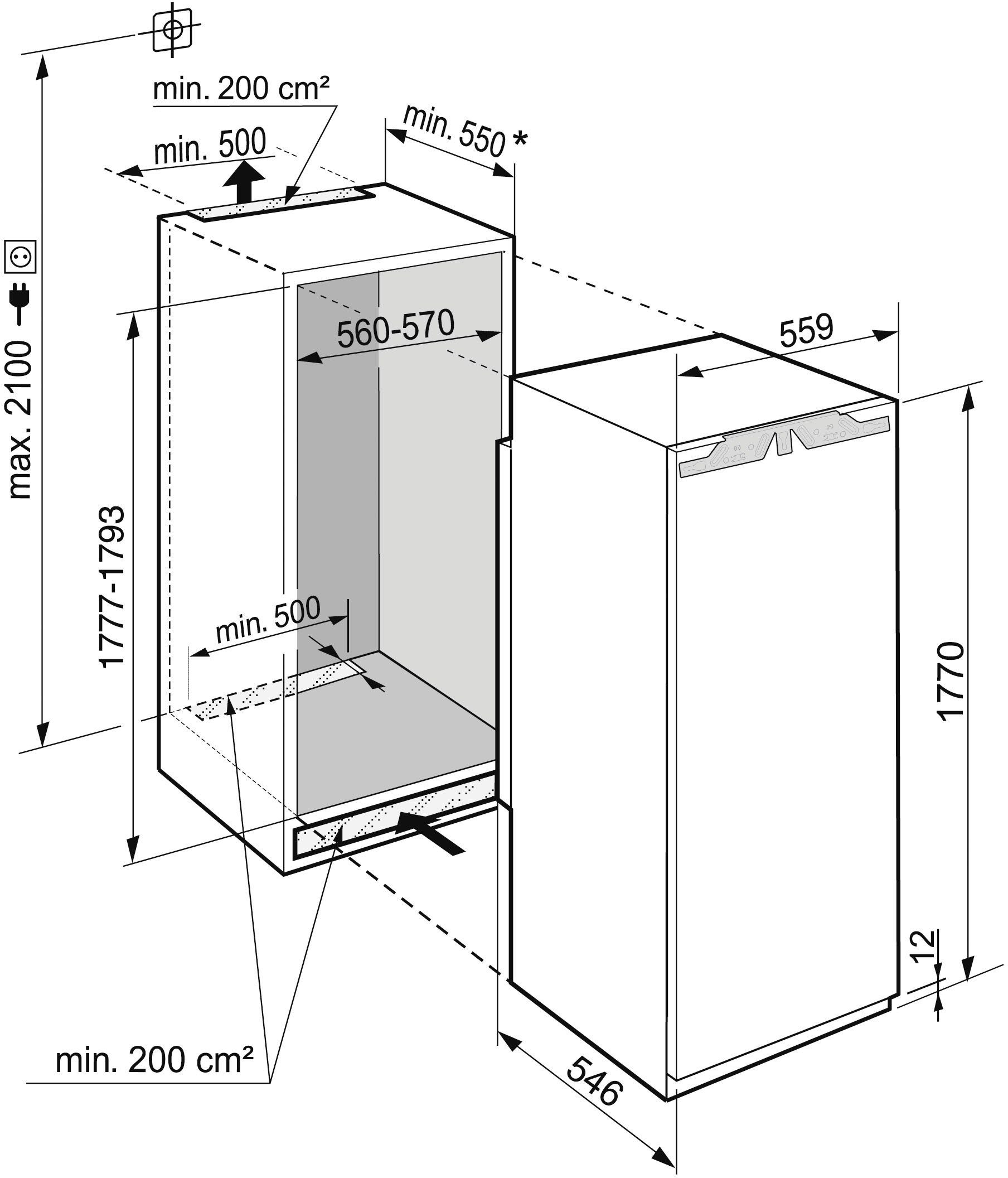 Liebherr Einbaukühlschrank IRBAd 5190_098070951, 177 cm hoch, 55,9 cm breit, 4 Jahre Garantie inklusive