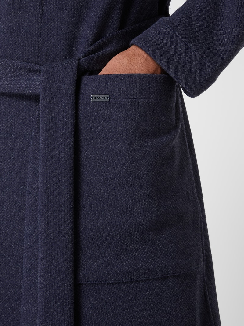 Bademantel aus Jacquard in dunkelblau