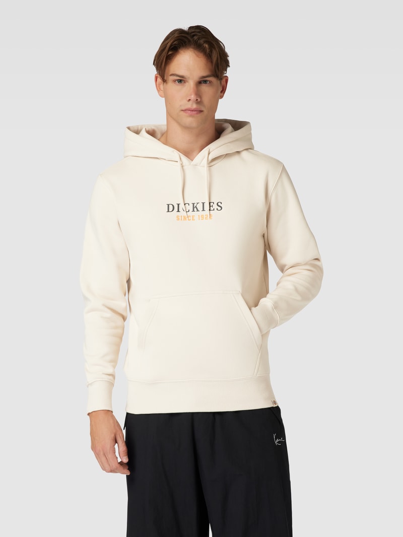 Hoodie mit Label-Print Modell 'PARK' in beige