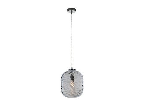meineWunschleuchte LED Pendelleuchte, Dimmfunktion, LED wechselbar, Warmweiß, Designer Rauch-glas Lampenschirm für über-n Esstisch hängend, Blau